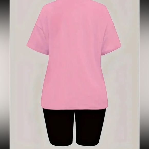 NIP Pink She Is Short Sleeve and Short Set - Picture 4 of 4